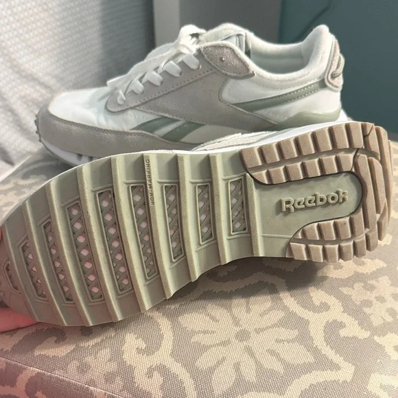 Reebok Women’s Suede & Leather Sneakers - White, Taupe & Sage - Picture 2 of 2